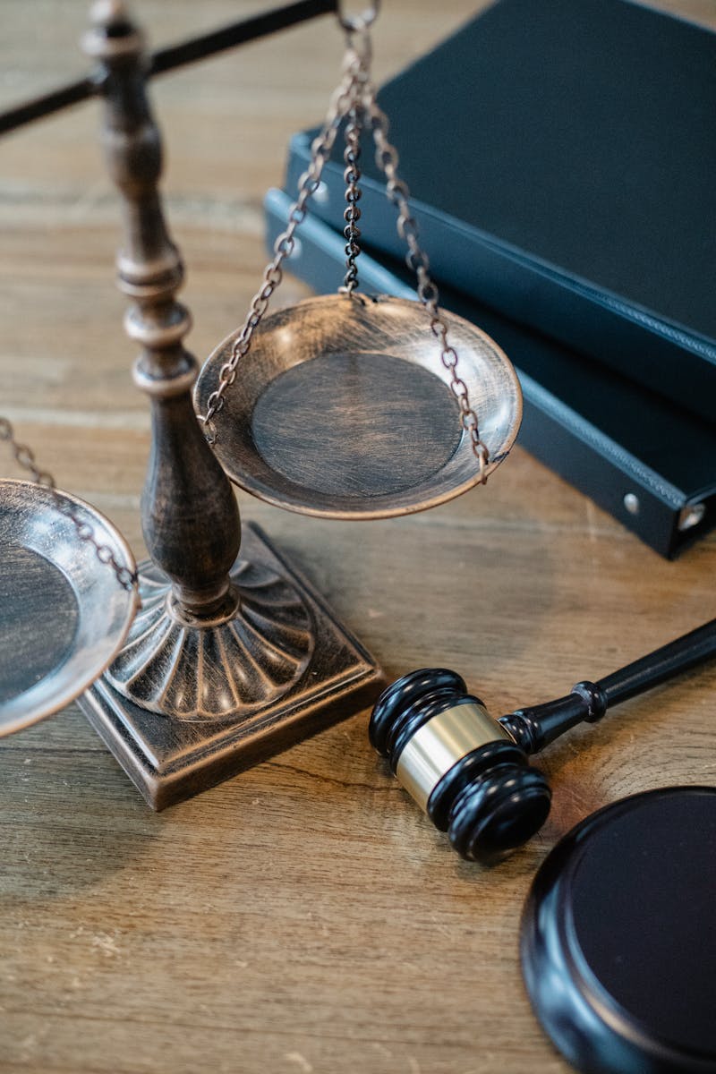 Scales of justice and gavel representing healthcare regulation and compliance